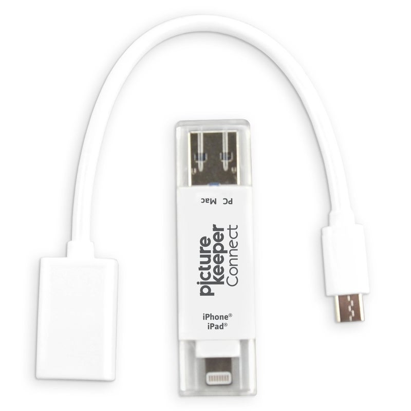 Picture Keeper Connect for iPhone, Android, USB-C, PC & Mac - 64GB USB Backup for Photos, Videos, Contacts, Flash Drive Memory Backup - 64GB, Silver - Image 3